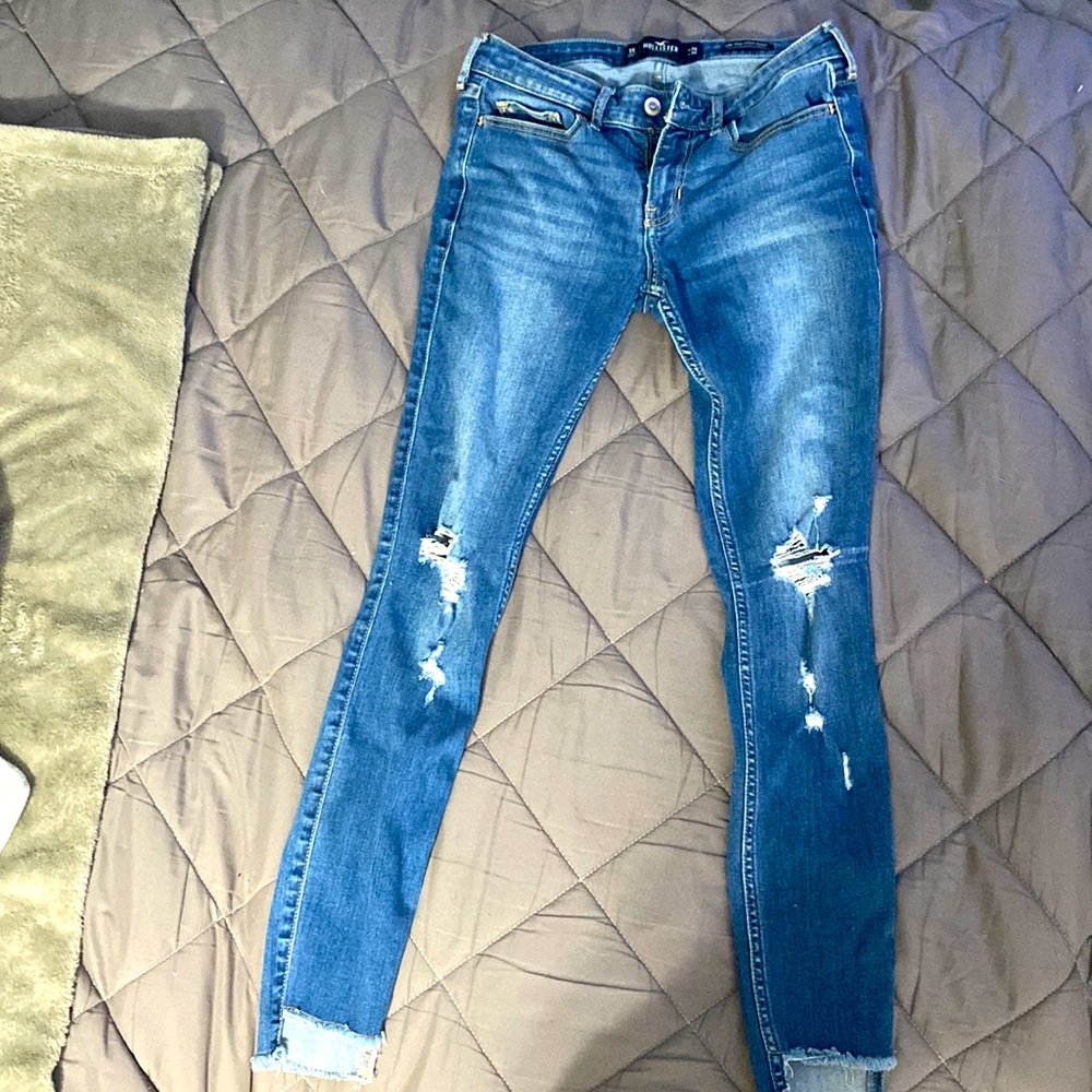 Blue ripped Hollister jeans
